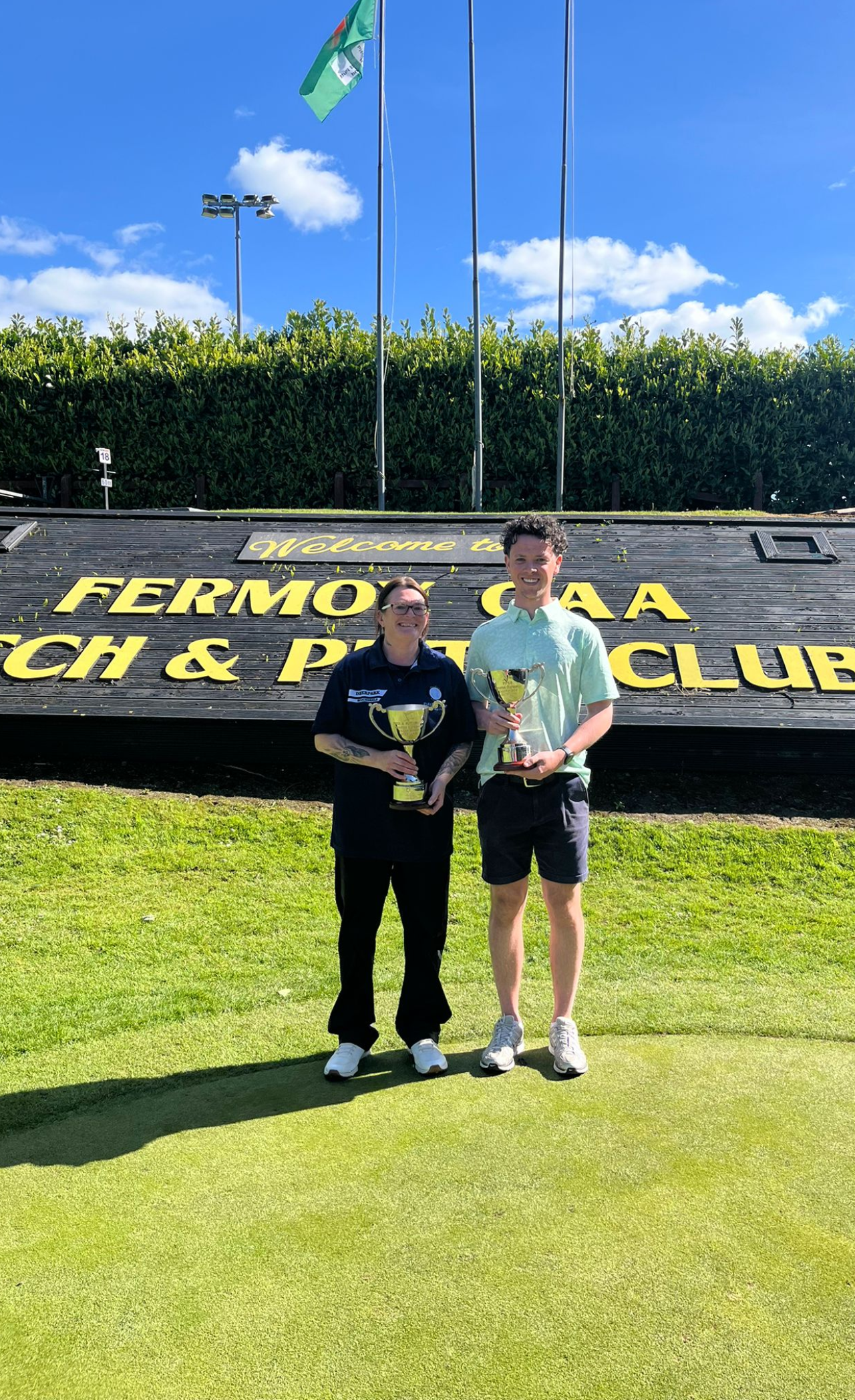 Eileen McCarthy and Michael Cronin with their trophies for Munster Matchplay